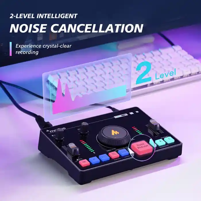 Maono Maonocaster C2 NEO One-Stop Streaming Audio Mixer, Sound Card and Podcasting Console